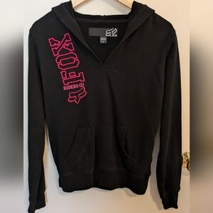 FOX Riding Company Black and Hot Pink Hoodie - Women's Medium